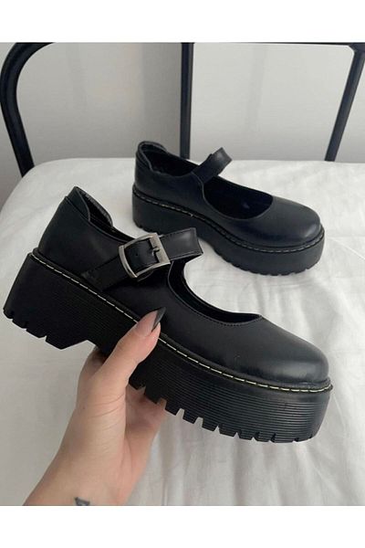 AtegeWear Pantofi Lolita cu cataramă în gleznă în stil Oxford Harajuku
