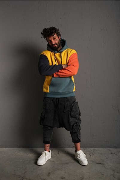 Sunlit Collections Kadın Erkek Unisex Renkli Kalın Içi Polarlı Oversize Sweatshirt