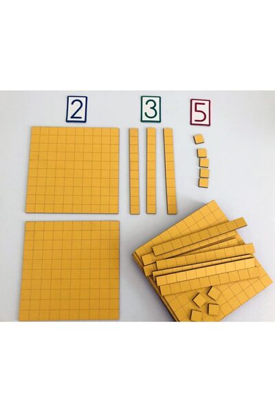 Okhool Onluk Taban Blokları - Yüzlük, Onluk, Birlik - Ahşap - Mıknatıslı