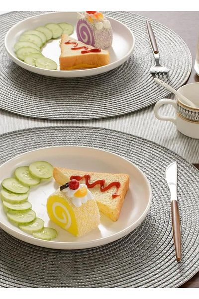 HomeTurko 6-Piece Jute American Service Charger Plate - Decorative Item