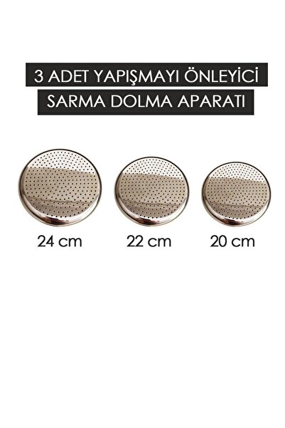 Abant Paslanmaz Çelik Dolma Yaprak Sarma Aparatı - 3 Adet Fma012613 Fma012606 Fma012590