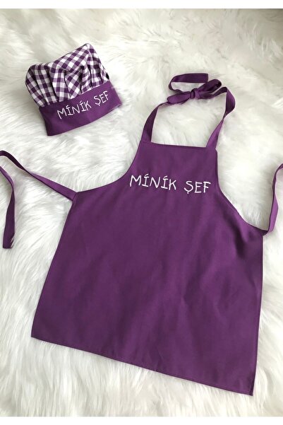 Koala Tasarım Unisex Çocuk Mutfak Önlüğü ve Minif Şef Şapkası