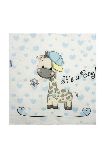 Sevi Bebe Sevibebe 70X55cm Patterned 2-Piece Muslin Blanket Sweat Towel and Stroller Cover