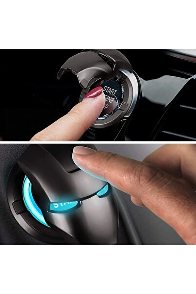 Otoaction Start Stop Çerçevesi Koruyucu Kapak Metal Iron Man Siyah