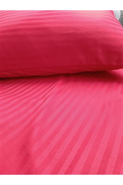 Mrs.Gugar Striped Satin Red 2 Pieces 50X70 Pillow Case