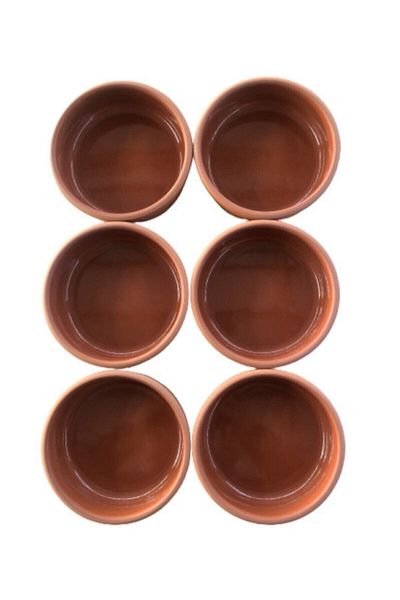 ALİ BABA CÖMLEK 6-Piece Rice Pudding Bowl 1st Quality Soil Casserole 6-Piece Milk Bowl