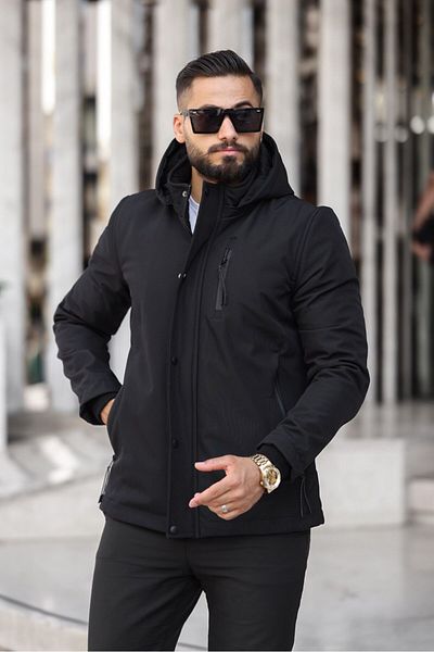 BASEL.CO Παλτό Softshell με κουκούλα με γούνα στο εσωτερικό