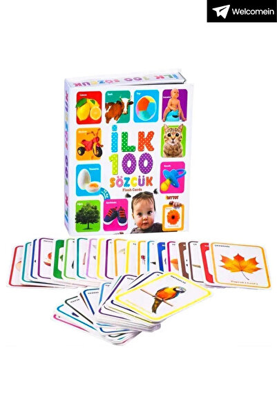 welcomein Bebeğim İçin İlk 100 Sözcük Kelime Zeka Kartları Eğitici Yeni doğan Kartları