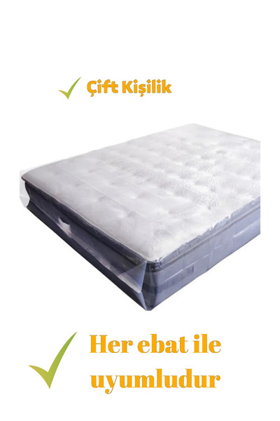 Genel Markalar Ultra Kalın Çift Kişilik Yatak Baza Koruma Naylonu Taşıma Taşınma Saklama Poşeti Ambalaj Kılıfı