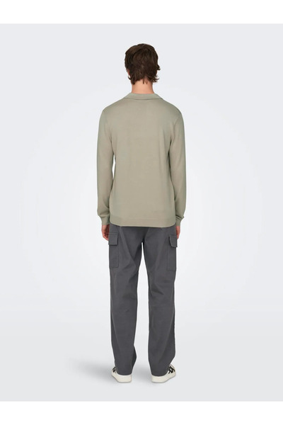 Only & Sons Чоловічий трикотажний светр з поло-комірцем - 22021184