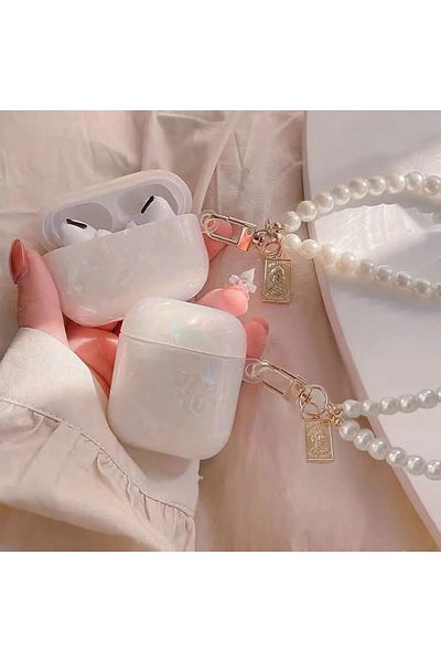 Rain Stores Airpods Pro And Pro 2Generation Compatible Crystal Marble Patterned Ecru Headphone Case