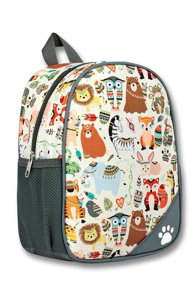 ÜMİT ÇANTA Cennec Gray Animals Boys' Kindergarten School Backpack