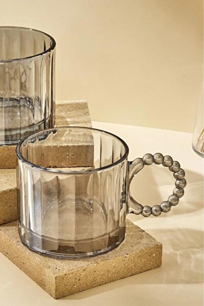 MadaMelya Ringo Line Smoked Set of 6 Glass Cup - 325 ml 15864