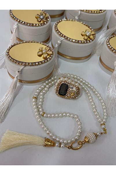 çeyizlik setim 10 Pieces in Velvet Box - Zikrmatik and Rosary Set