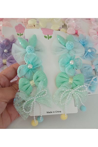 Rainbowaccessory مجموعة من 8 أبازيم ملونة للفتيات