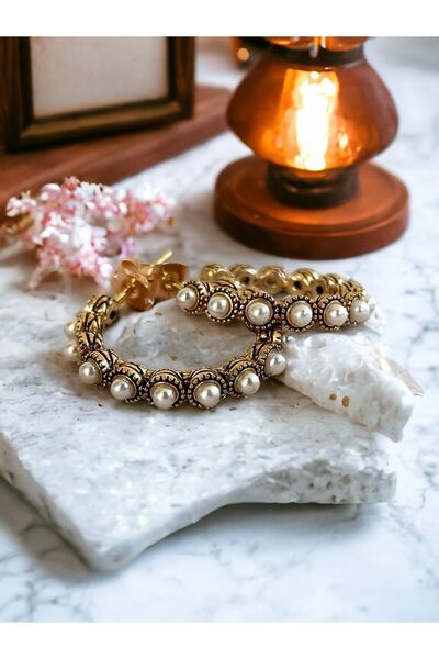 FAYRA ACCESSORIES İnci Su Yolu Halka Küpe