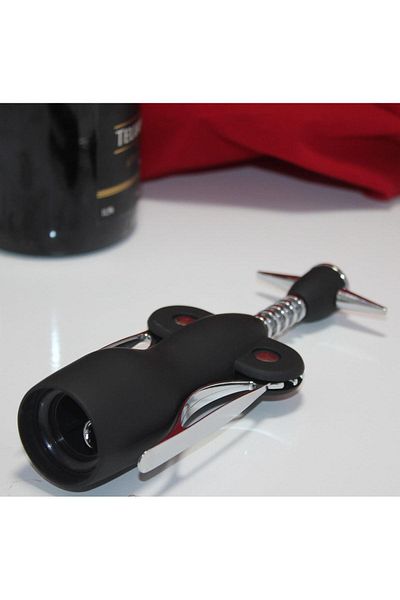 TREXY Stainless Steel Corkscrew Opener Black Wine Opener