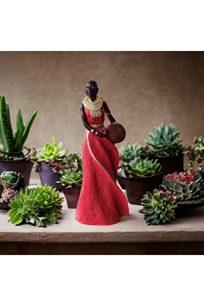 SZN DEKOR Afrikalı Kadın Büst, Afrikalı Heykel, Dekoratif Biblo,ev Ve Ofis Dekorasyonu