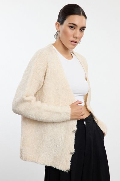 Trendyol Collection Soft Textured Stone Knitwear Cardigan - Twoaw25hi00304