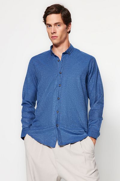 Trendyol Collection Téli Indigo Slim Fit ing - gombos gallér TMNAW20GO0094