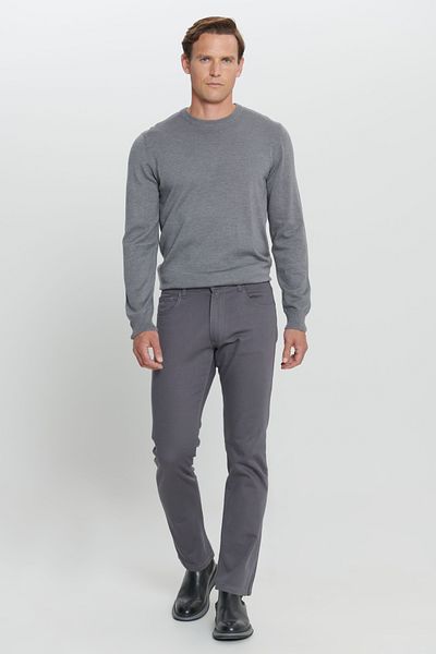 ALTINYILDIZ CLASSICS Men's Anthracite Comfort Fit - Stretchy Cotton Comfortable Trousers