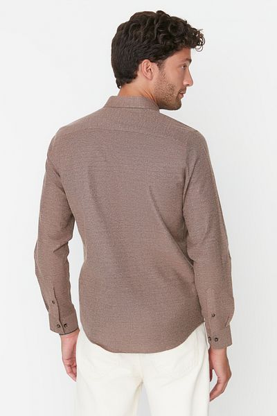 Trendyol Collection Πουκάμισο Winter Camel Slim Fit - Κολάρο με κουμπί TMNAW20GO0094