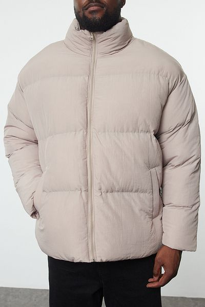 Trendyol Collection Unisex Oversize Puffer Jacket - Stand Collar, Plus Size, Winter - TMNAW25AW00002