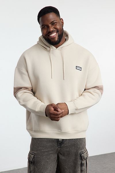 Trendyol Collection Plus Size Fleece Hooded Oversize Sweatshirt - Tmnaw25Ao00012