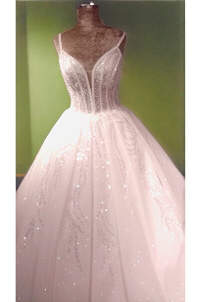 Ömür Gelinlik İnce Askılı Gelinlik