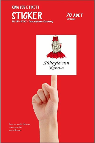 Hsn Kişiye Özel Kına Gelin Hamamı Süs Etiketi Beyaz Sticker 70 Adet