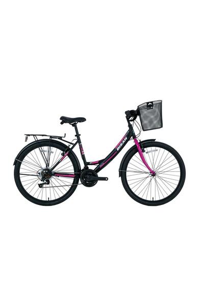 Bisan Mabella Şehir Bisikleti 45cm V 26 Jant 21 Vites Mat Siyah Pembe