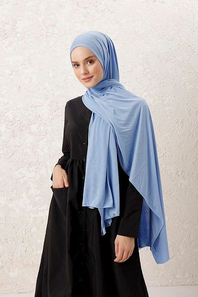 Tachnisa Combed Cotton Shawl Sky Blue