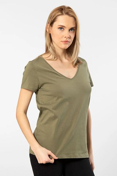 Wtshirt Tricou de bază cu mânecă scurtă și decolteu în V Milano pentru femei