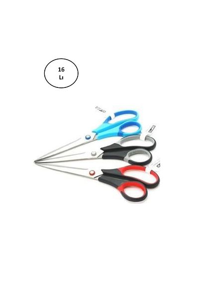 Gıpta Scissors - Office Type 9 3 Color Mix 16 Pieces