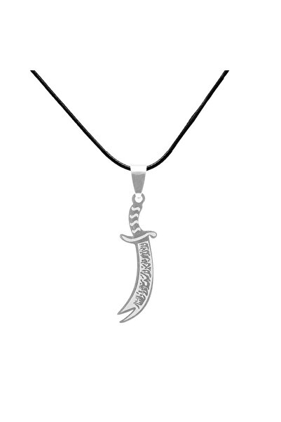 Genel Markalar Silver Renk Basic Zülfikar Tasarım Kişiye Özel Isim Yazılı Çelik Erkek Kolye
