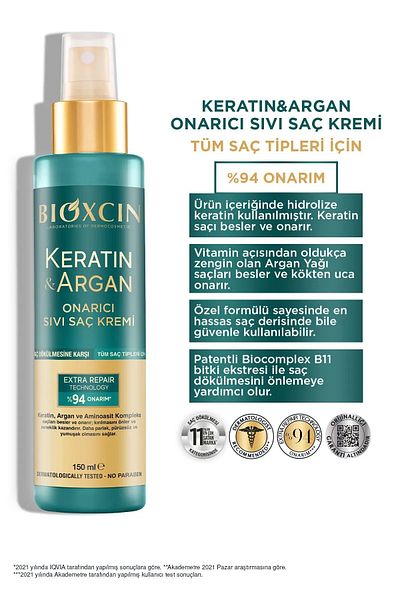 Bioxcin 150 ml Keratin & Argan Repair Hair care cream - Damaged and Sensitive Hair 2 Pack