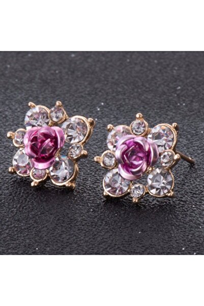 Altın Kuğu AK 00772 Gül Çiçek Figürlü  Küpe F