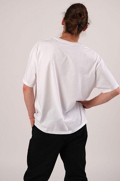 Pink Sky Tricou alb oversize cu imprimeu Nu