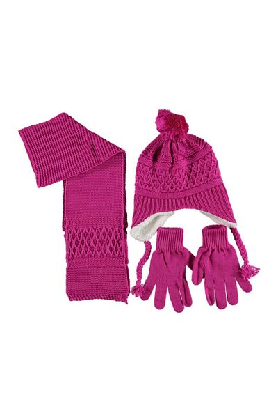 falcomini Diamondstar Scarf Beanie Gloves Hat 3-Piece Set