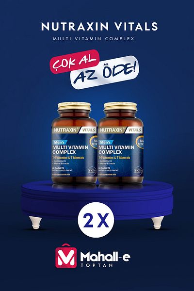 Nutraxin Men's Multi Vitamin and Minerals Complex - 60 Tablets 2 Pack