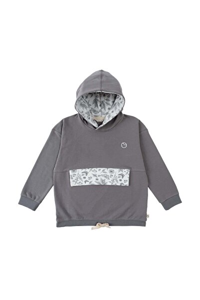Little Gusto Cepli Kapüşonlu Sweat Çocuk Gri Organik Pamuk
