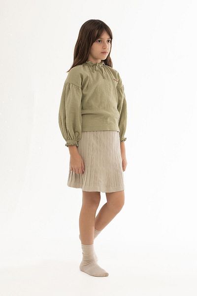 Little Gusto Muslin Oversize Children's Shirt Khaki Organic Cotton