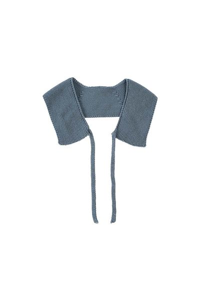 Little Gusto Knitted Collar Children's Blue Organic Cotton