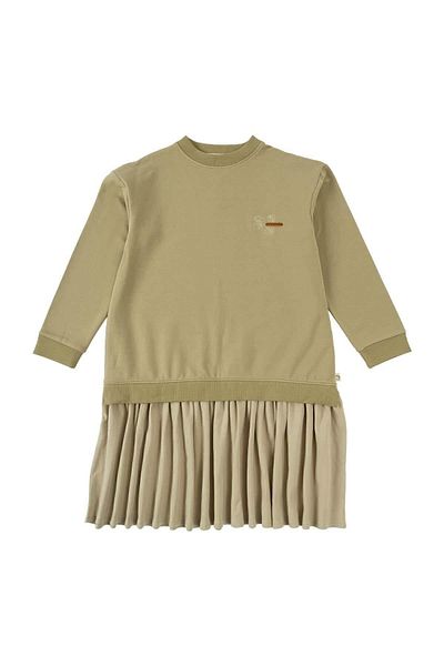 Little Gusto Sweat Dress Kids Khaki Organic Cotton