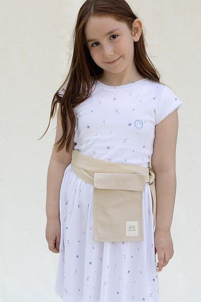 Little Gusto Organic Cotton Waist Bag Beige Organic Cotton