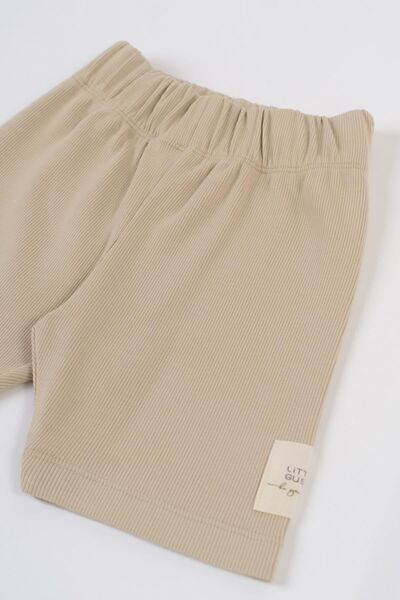Little Gusto Kısa Fitilli Tayt Bej Organik Pamuk
