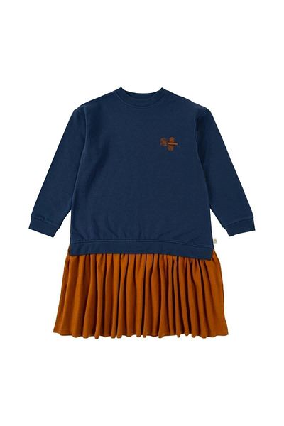 Little Gusto Sweat Dress Kids Navy Blue Organic Cotton