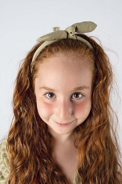 Little Gusto Hair Band Cosmos Khaki Organic Cotton
