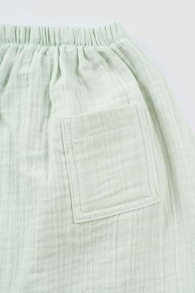 Little Gusto Muslin Pants Green Organic Cotton