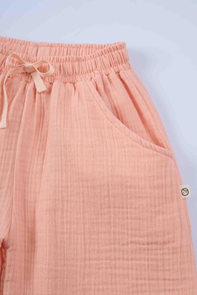 Little Gusto Muslin Palazzo Kids Pants Pink Organic Cotton